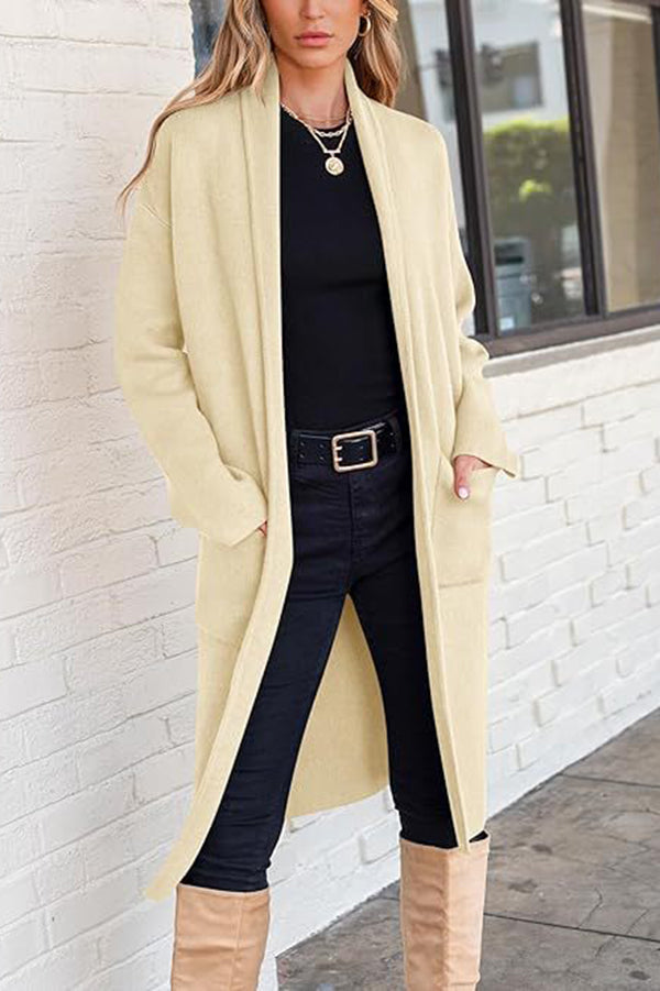 Falynn - Manteau cardigan long à manches longues ample avec poches