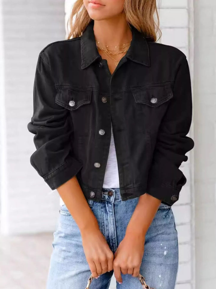 Jannie - Veste Courte en Denim Élégante