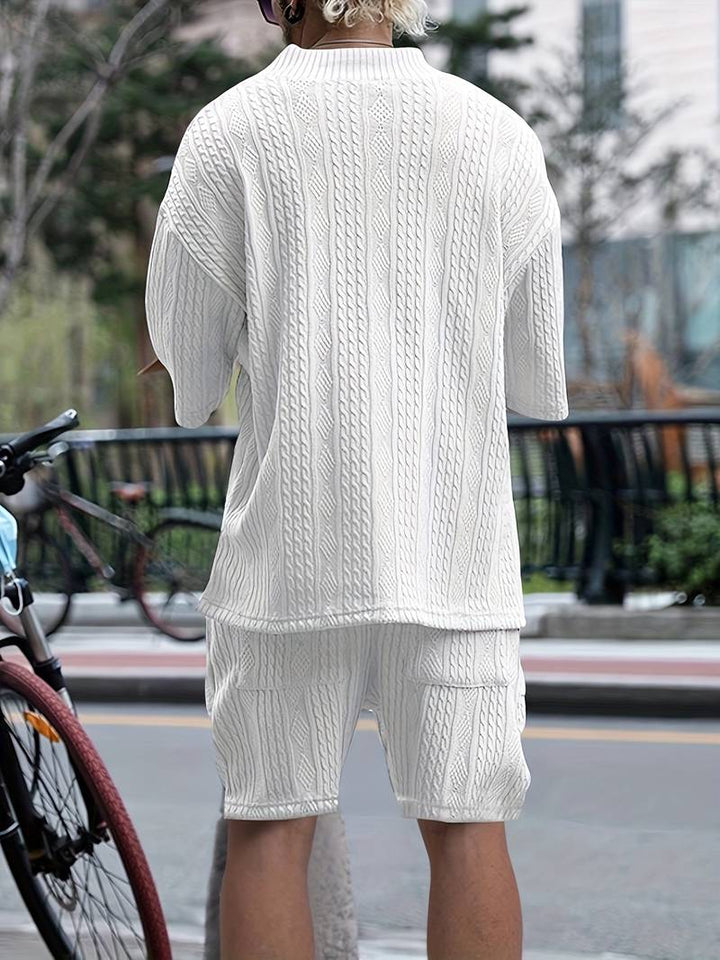 Halli | Combinaison décontractée en short jacquard pour hommes
