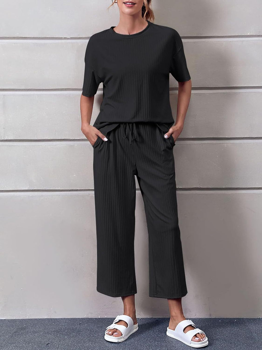 Sylvie - Ensemble décontracté avec haut à manches courtes et pantalon