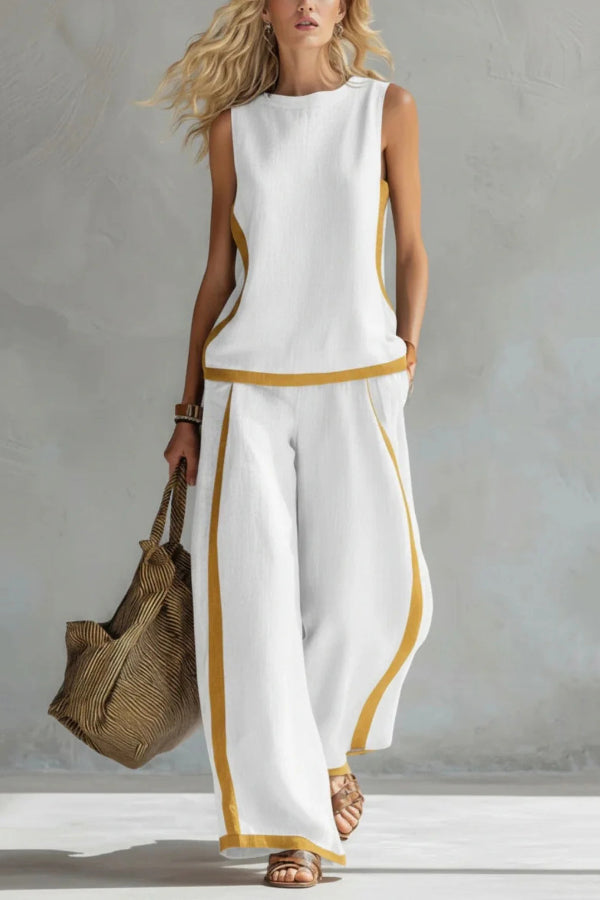 Aireen - Ensemble décontracté top sans manches ample et pantalon large