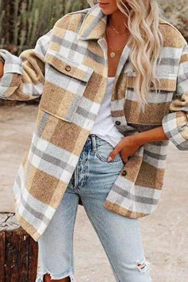 Nokiro | Veste à carreaux avec poches pour femmes