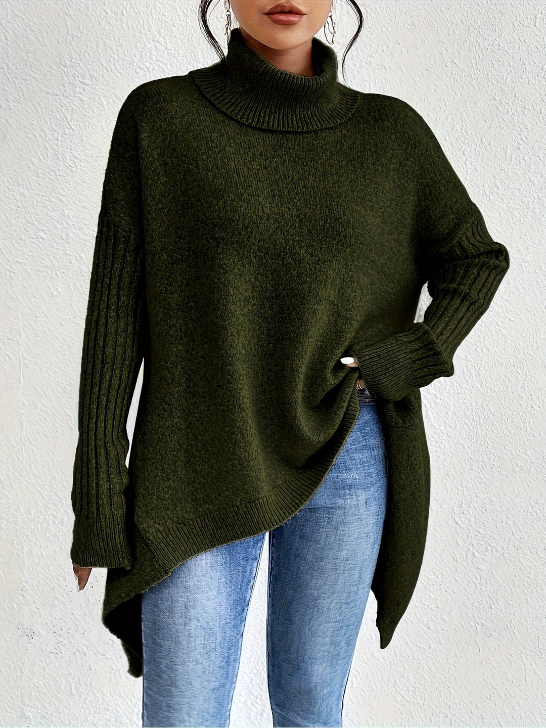 Lanea - Pull Col Roulé Élégant, Ample et Confortable