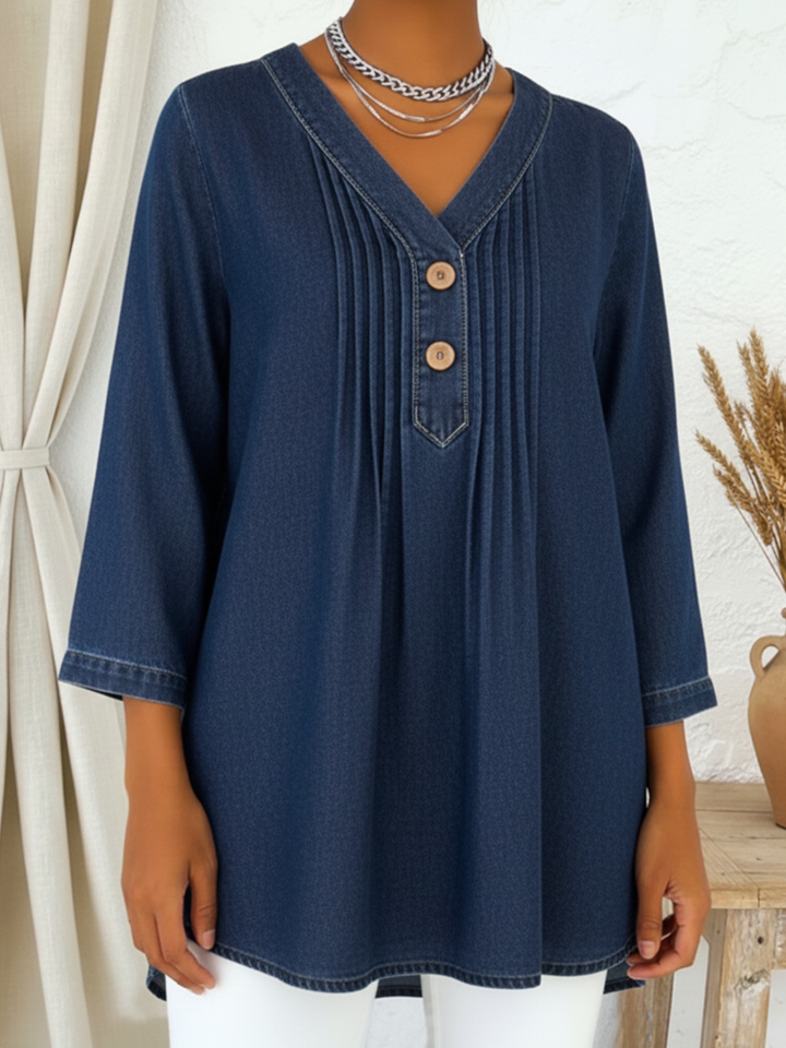 Athena - Blouse ample fluide à col V élégante