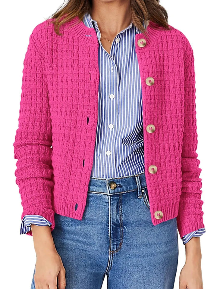 Dixie - Cardigan chic en maille texturée à boutons