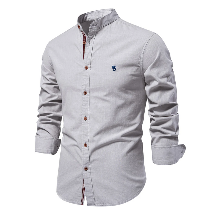 Blouse col mao à boutons contrastés pour Homme – Mukul