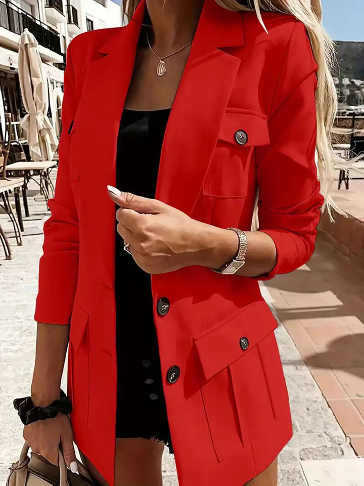 Evarine - Blazer élégant à manches longues avec col à revers
