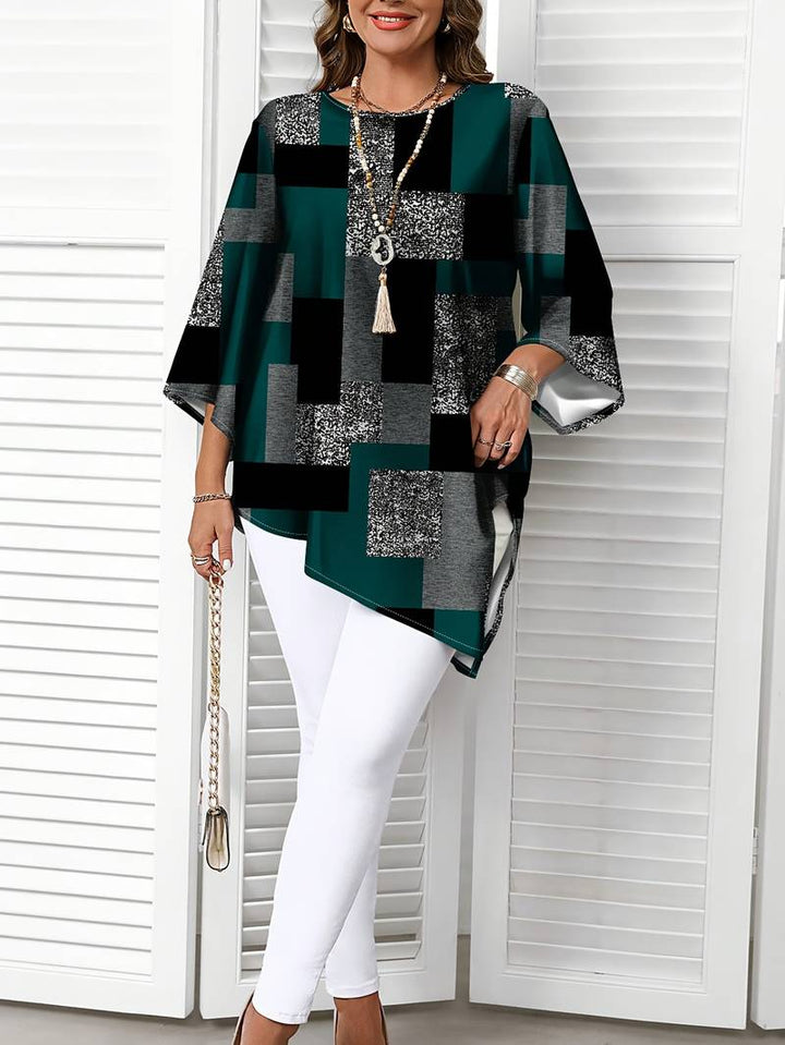 Nora - Blouse oversize à carreaux