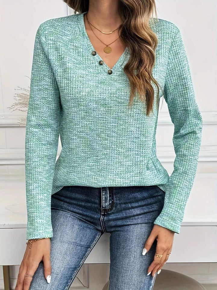 Adrianna - Sweat-shirt Élégant à Manches Longues et Col V