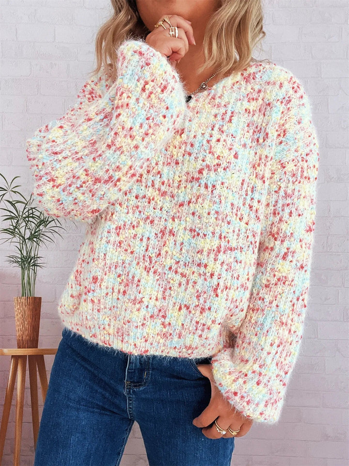 Karina - Pull confortable en maille colorée à manches longues
