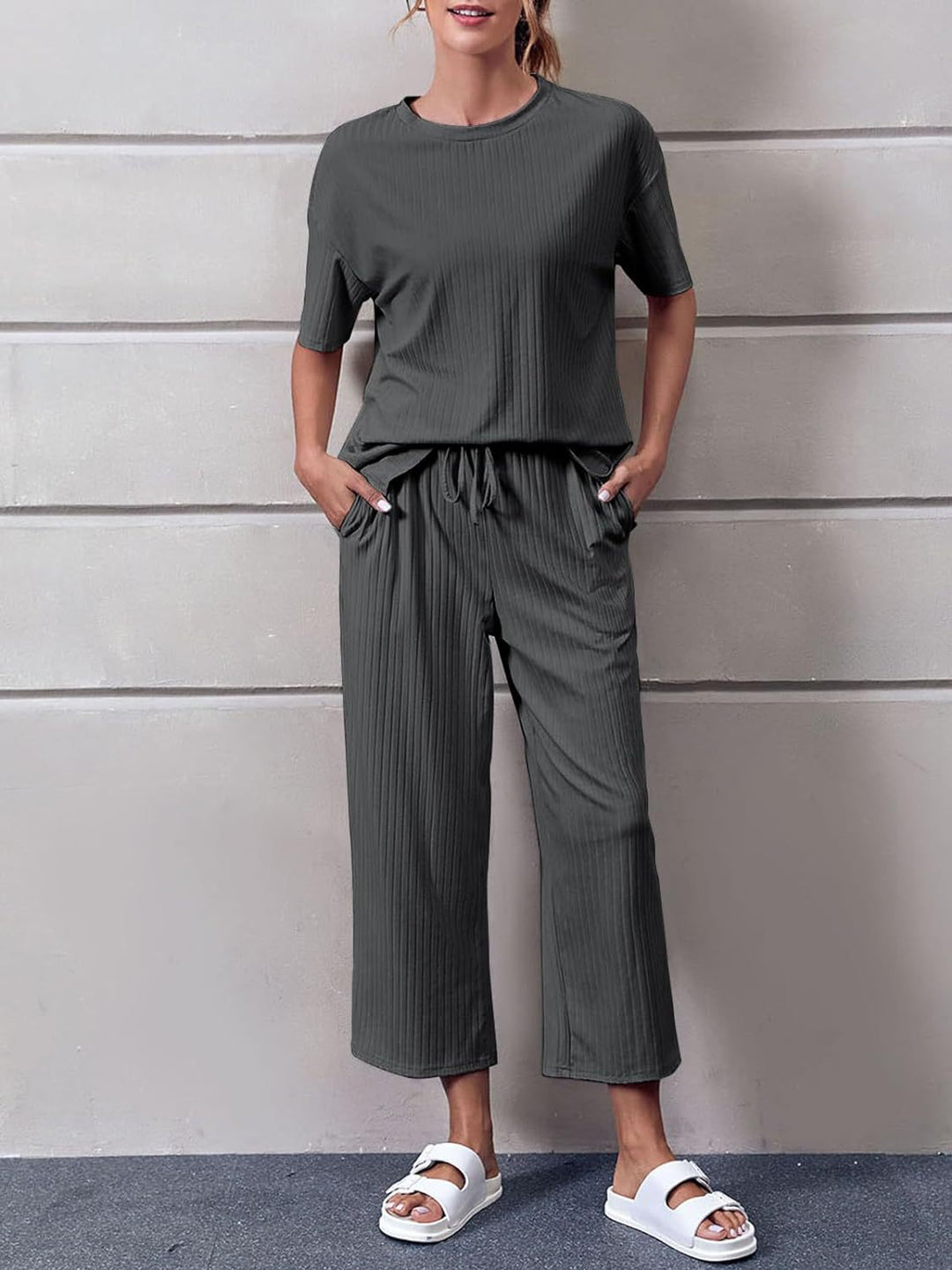 Sylvie - Ensemble décontracté avec haut à manches courtes et pantalon