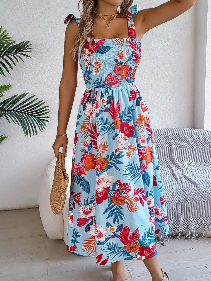 Zienna - Robe longue élégante fleurie sans manches