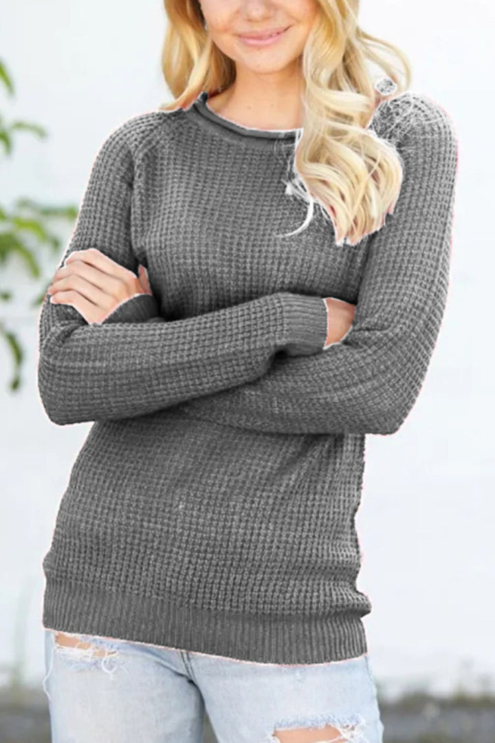 Feliza - Pull décontracté chaud en maille gaufrée