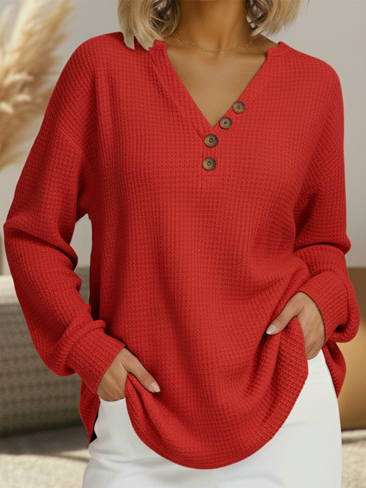 Rayana - Pull Décontracté à Maille Gaufrée