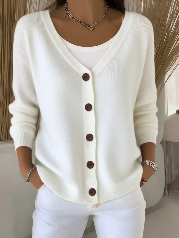 Adara - Cardigan élégant boutonné à col en V