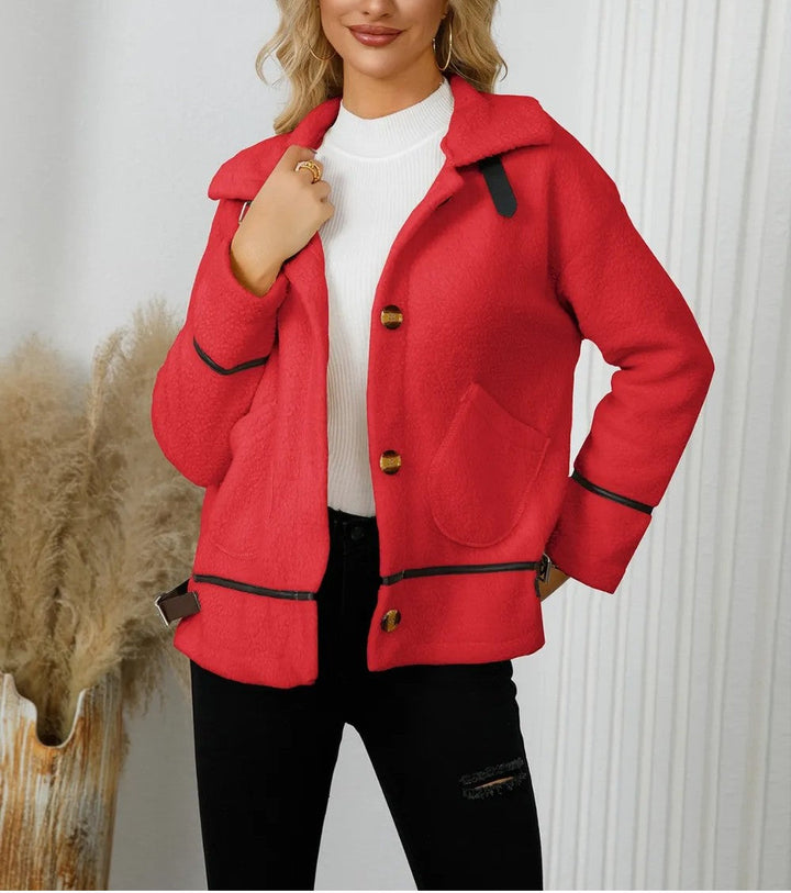 Xaira - Veste chaude ample boutonnée à col classique