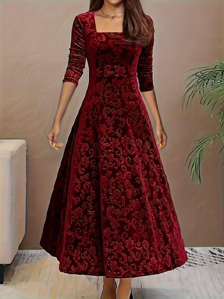 Hanna | Robe formelle en velours floral pour femmes