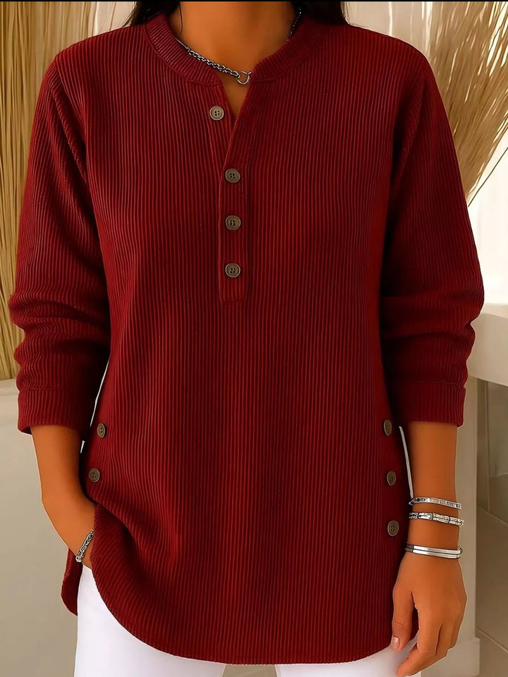 Cora - Pull ample chaud en maille avec boutons