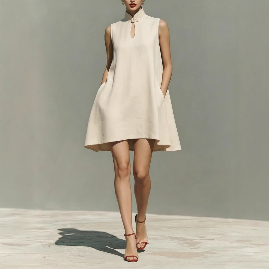 Rosalie - Mini-robe asymétrique sans manches très tendance