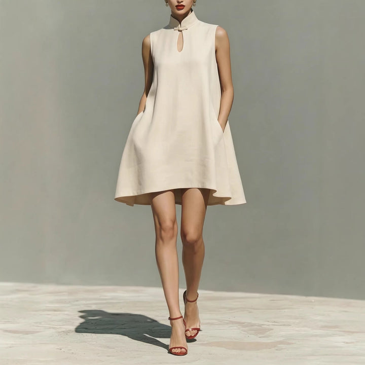 Rosalie - Mini-robe asymétrique sans manches très tendance