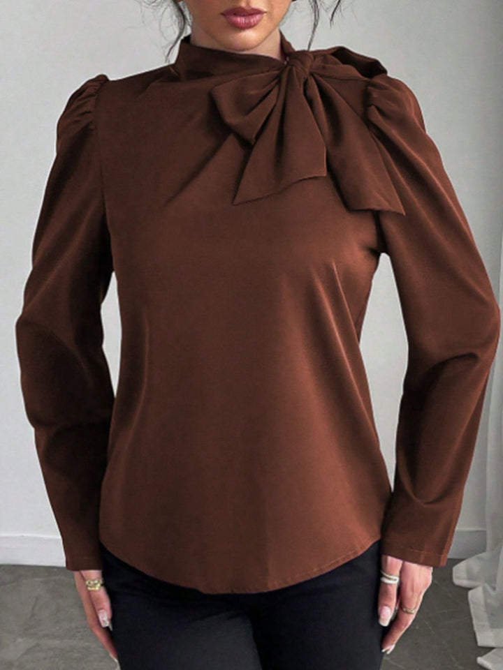 Cathleen - Blouse élégante à manches longues avec nœud
