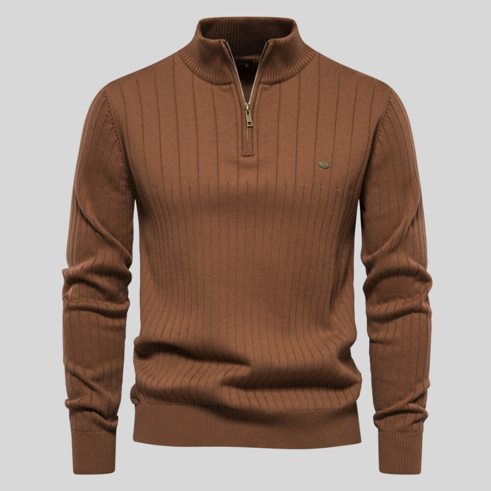 Perun | Pull élégant à col zippé pour hommes