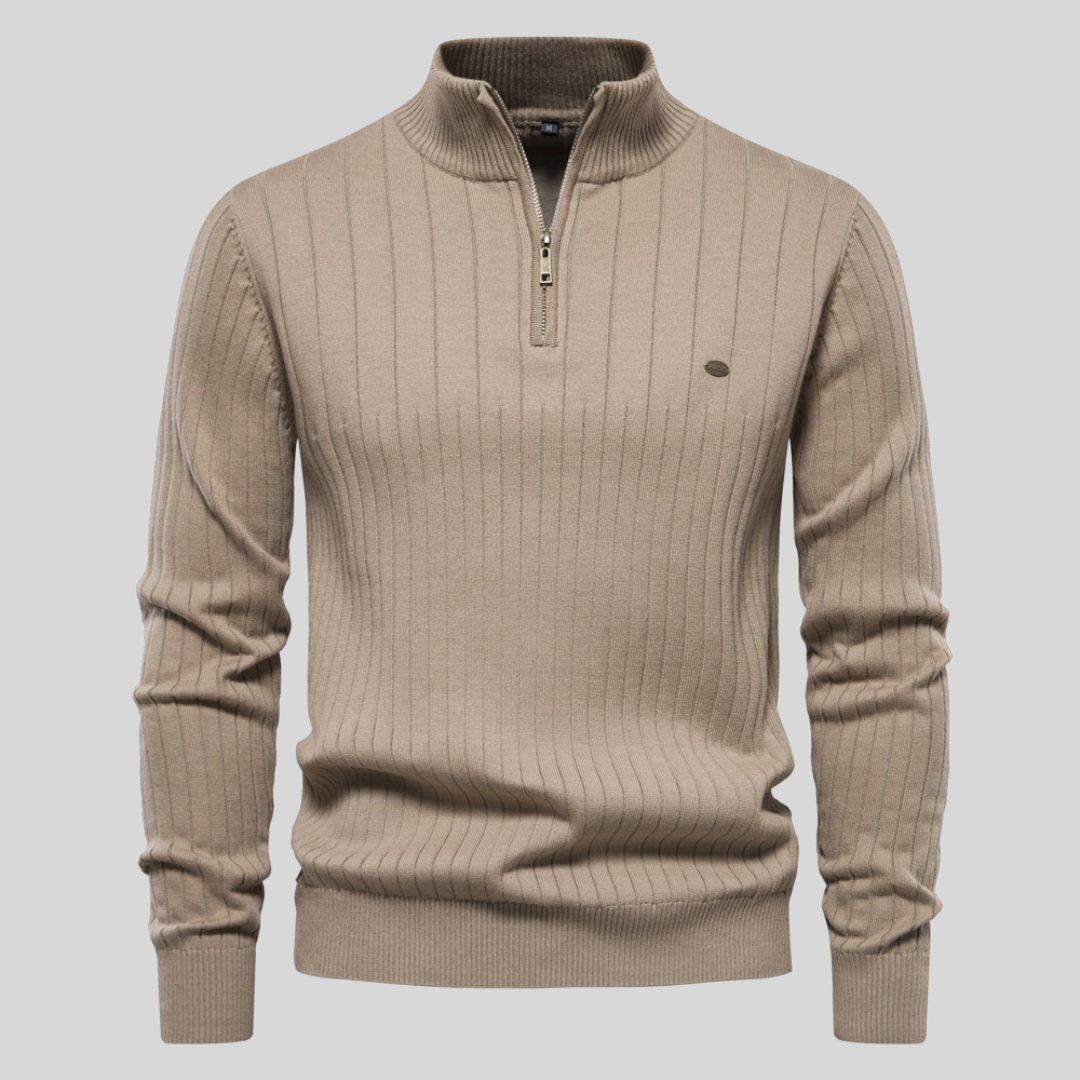 Perun | Pull élégant à col zippé pour hommes