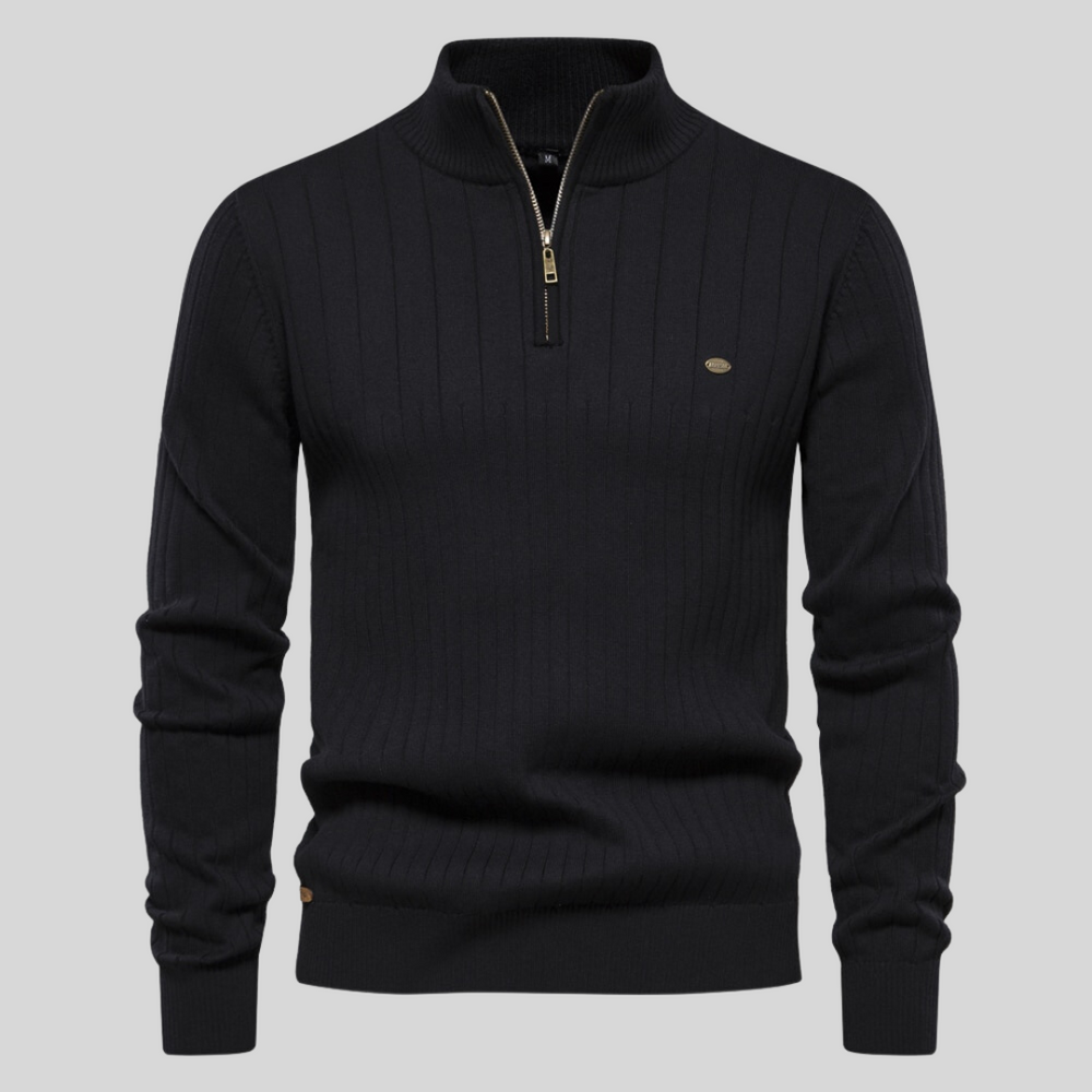 Perun | Pull élégant à col zippé pour hommes