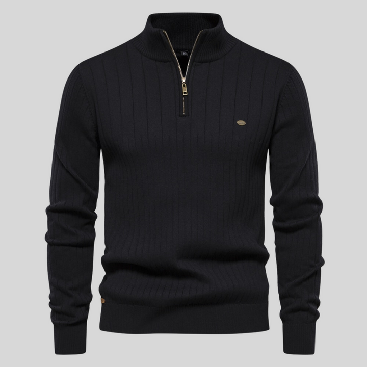 Perun | Pull élégant à col zippé pour hommes