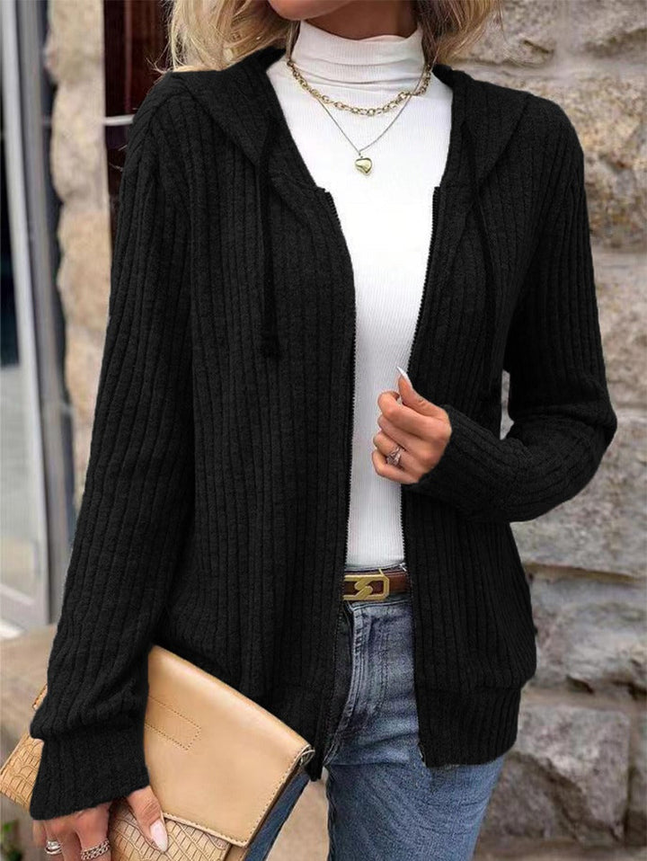 Reanne - Cardigan Élégant en Maille avec Fermeture Zippée