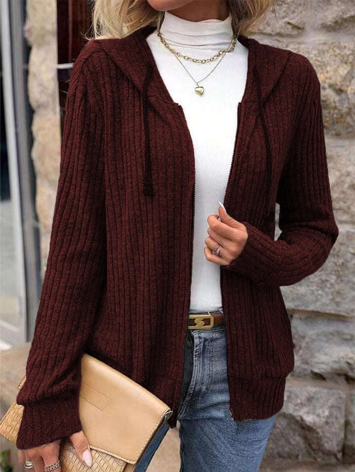 Reanne - Cardigan Élégant en Maille avec Fermeture Zippée