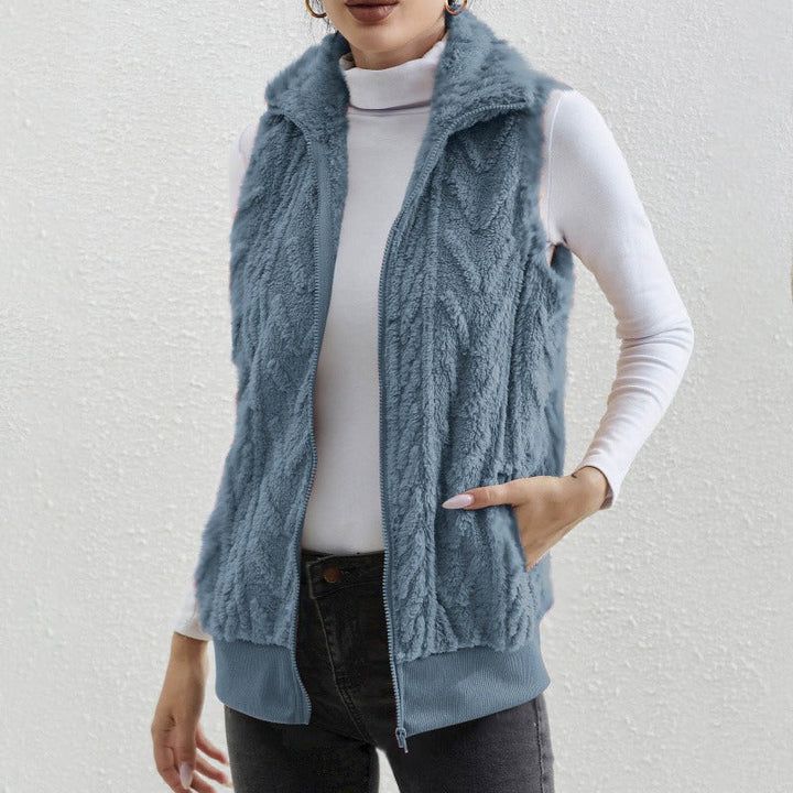 Kaisey - Gilet décontracté sans manches en polaire jacquard