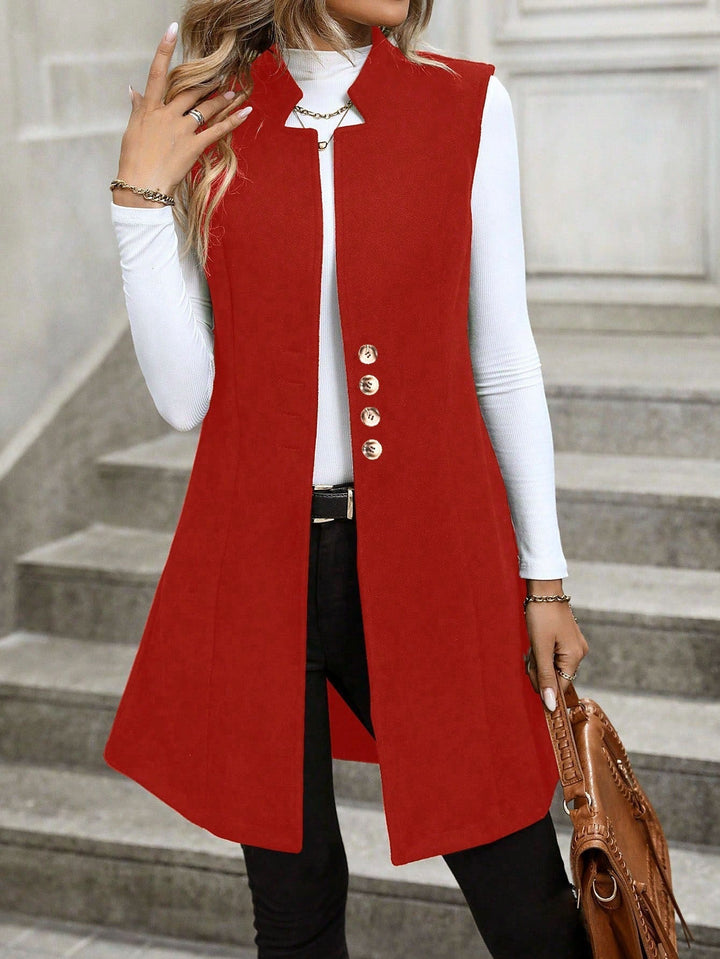 Hallie - Gilet long sans manches décontracté