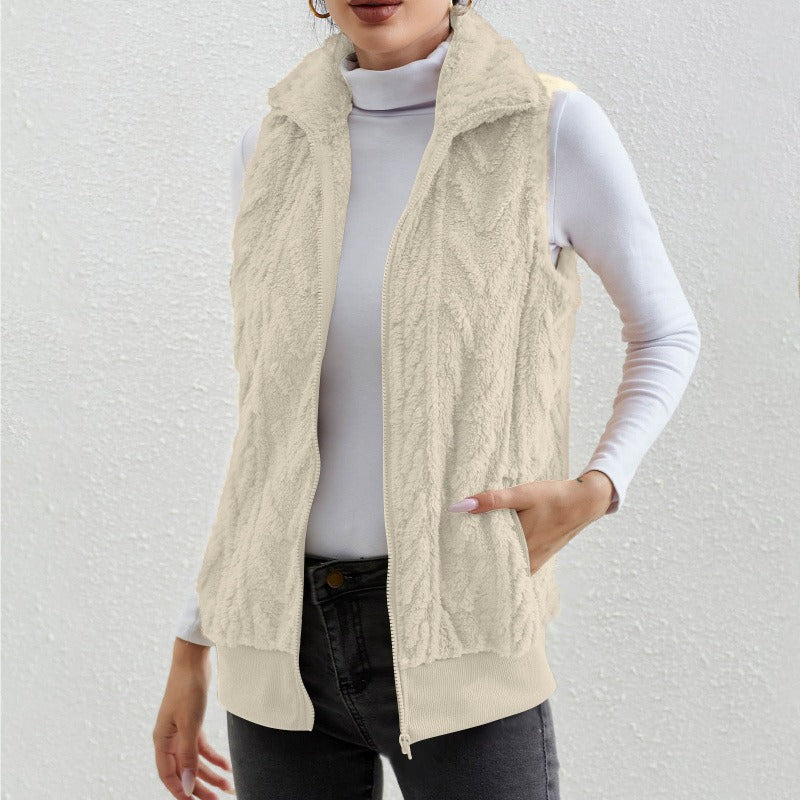 Kaisey - Gilet décontracté sans manches en polaire jacquard