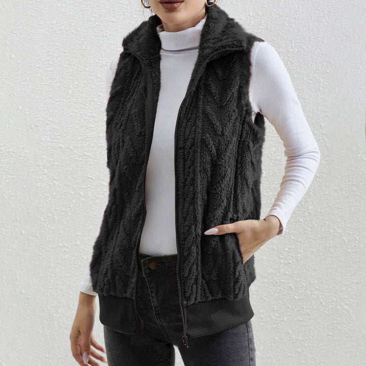Kaisey - Gilet décontracté sans manches en polaire jacquard