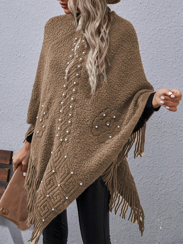 Quincy - Pull Poncho Ample Élégant avec Manches Chauve-Souris