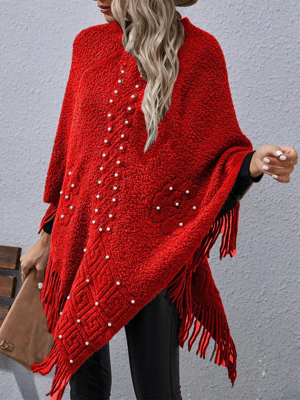 Quincy - Pull Poncho Ample Élégant avec Manches Chauve-Souris