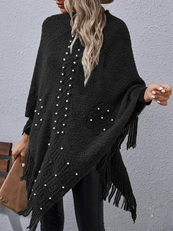 Quincy - Pull Poncho Ample Élégant avec Manches Chauve-Souris