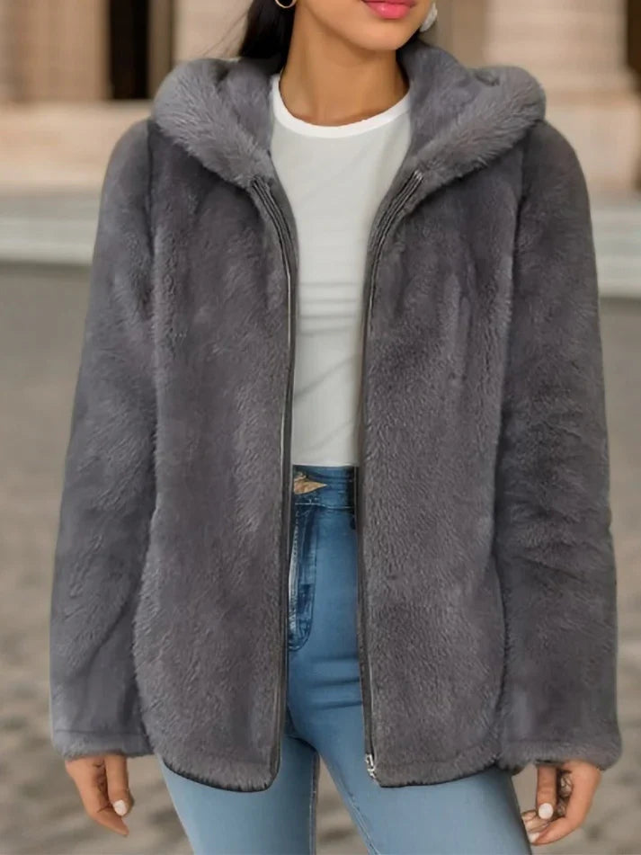 Precious - Veste élégante en polaire zippée avec capuche