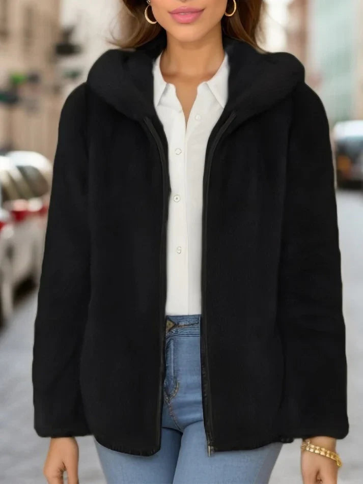 Precious - Veste élégante en polaire zippée avec capuche