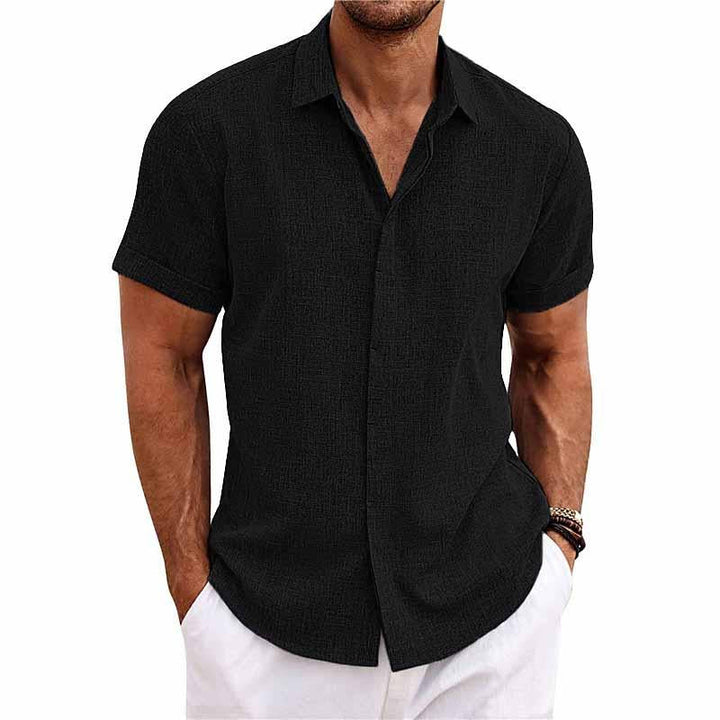 Melchior | Chemise col à revers en lin et coton pour hommes