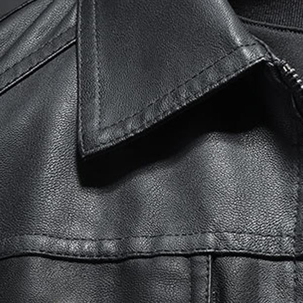 Tomas | Veste en cuir à col pour hommes