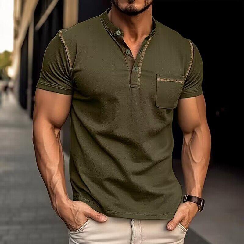 Leroi | Polo colorblock avec col Henley pour hommes