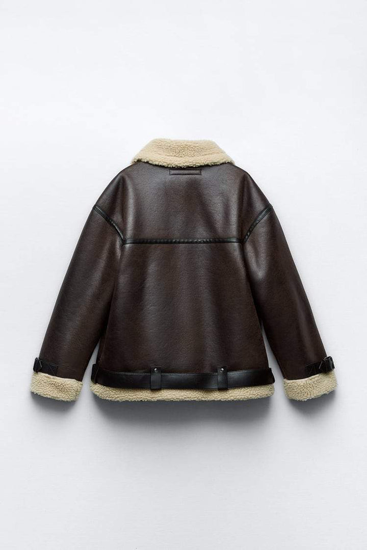 Nilam | Veste d'hiver en simili cuir pour femmes