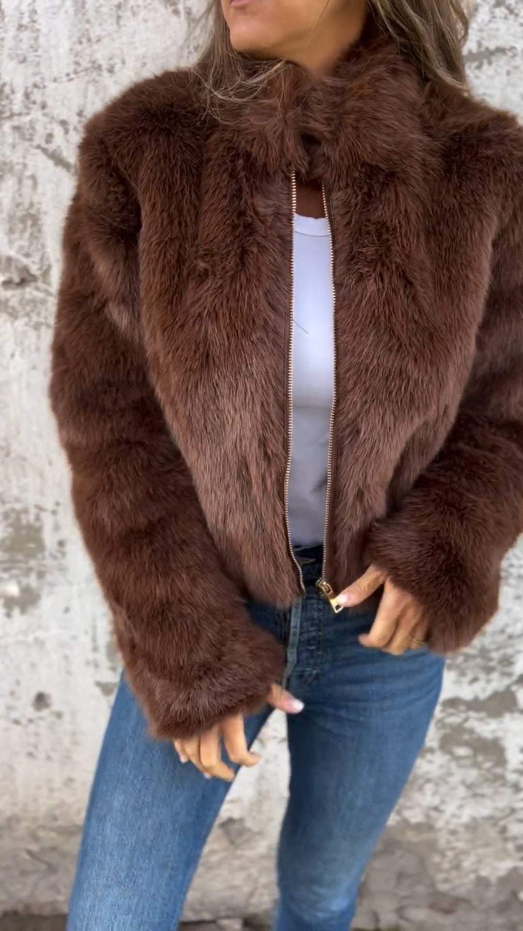 Cheska - Manteau Élégant en Fausse Fourrure Douce et Chaude