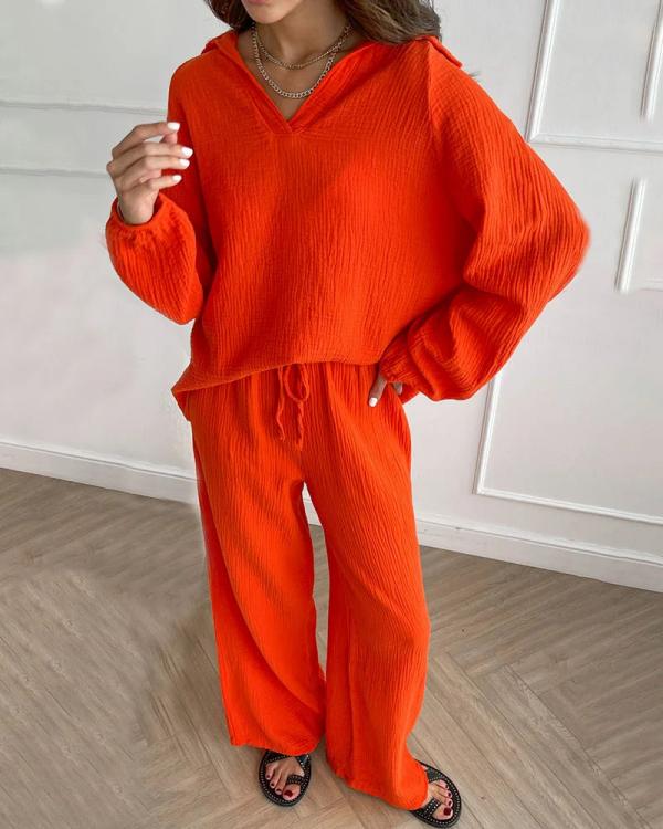Manjula | Ensemble de loisirs chic : haut ample & pantalon bootcut