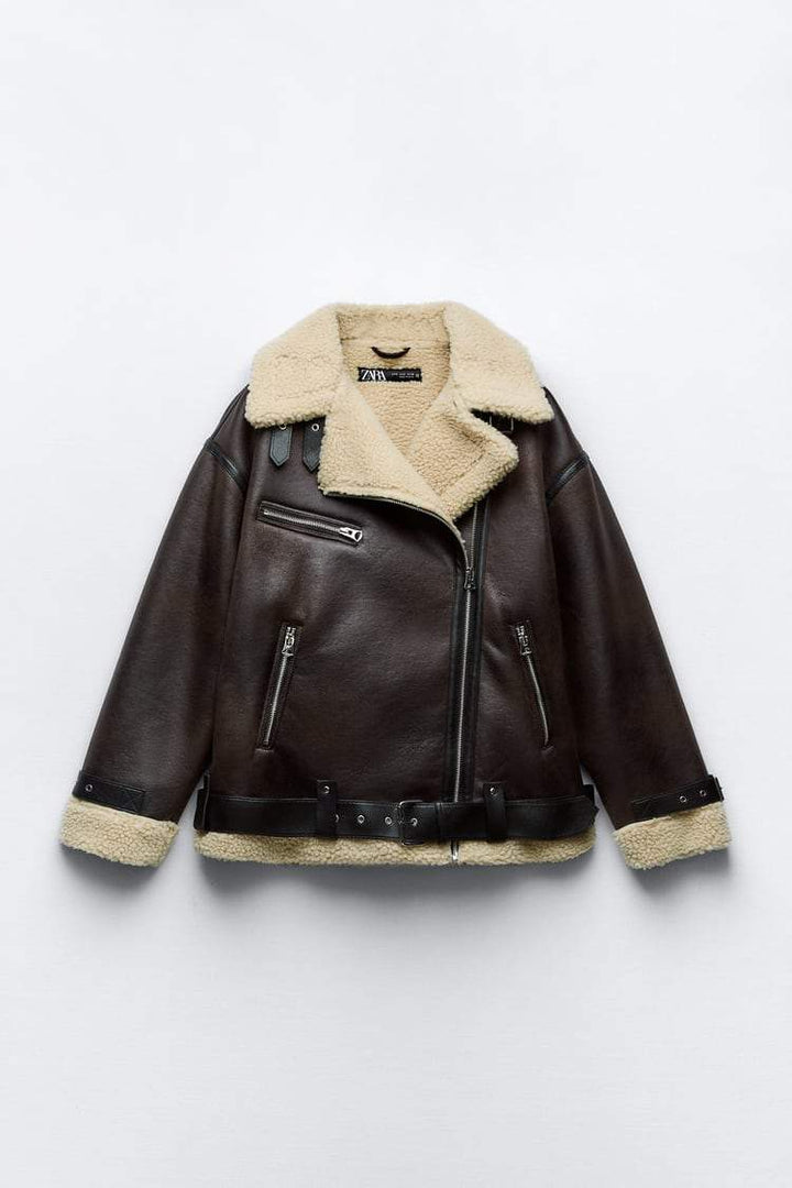 Nilam | Veste d'hiver en simili cuir pour femmes