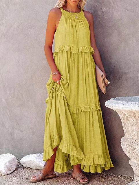Jeltje | Longue robe unie grande taille pour femmes
