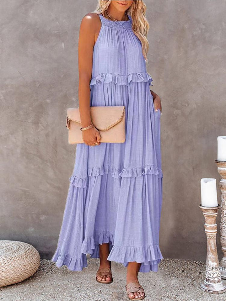 Jeltje | Longue robe unie grande taille pour femmes