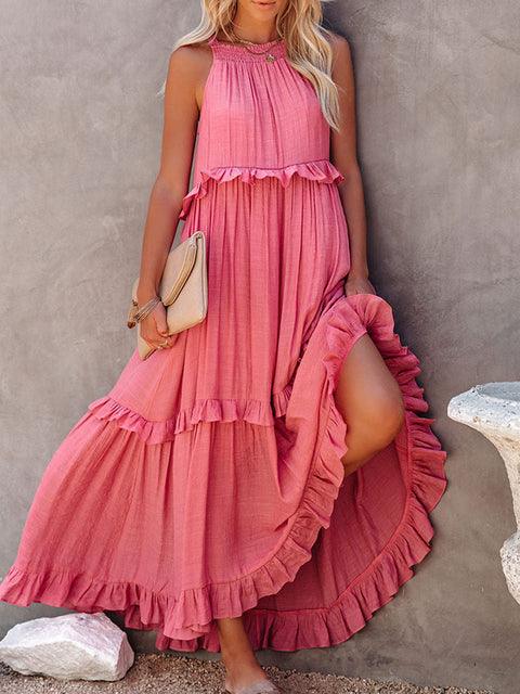 Jeltje | Longue robe unie grande taille pour femmes